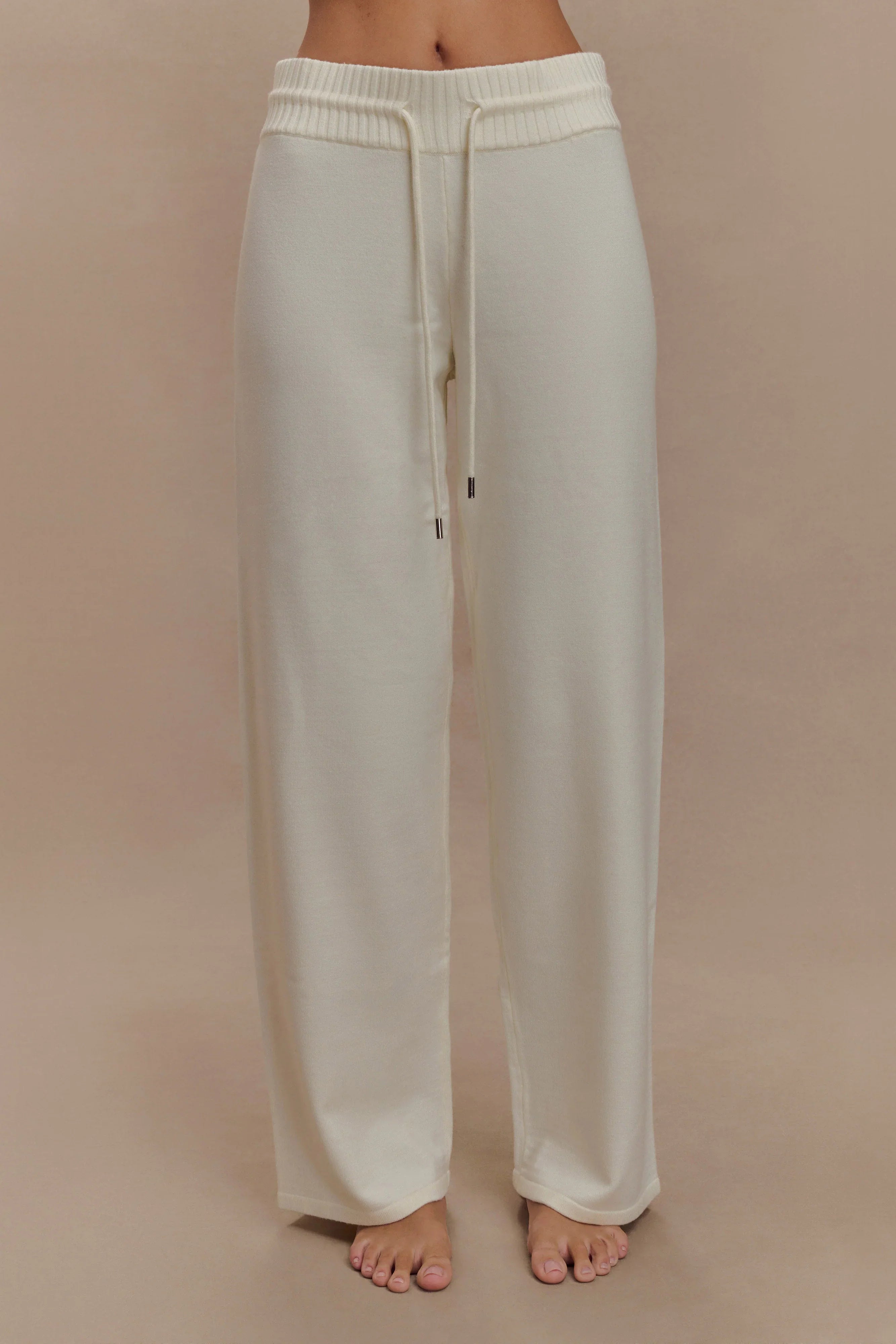 Natalya Knit Wide Leg Pants Ivory
