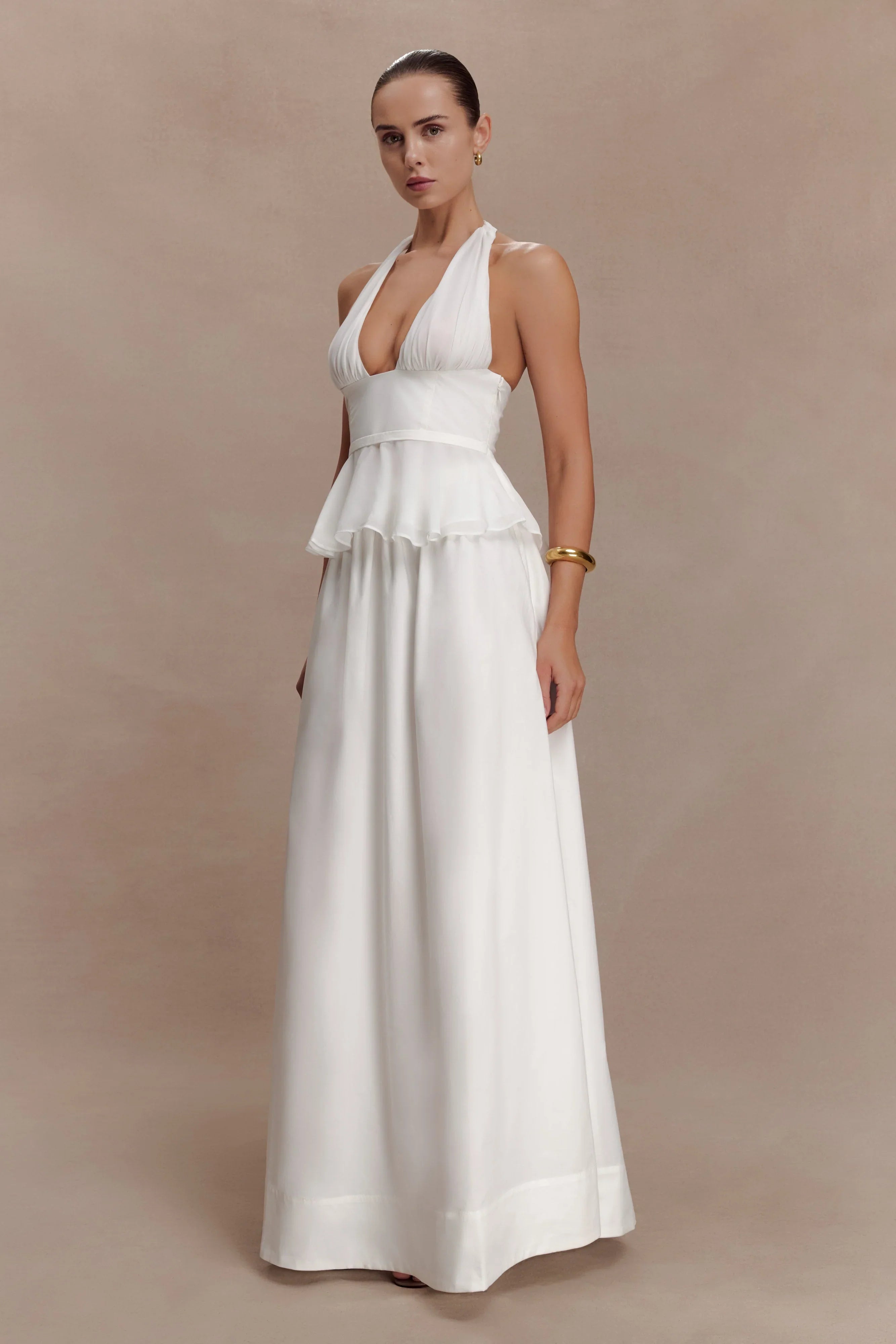 River Halter Neck Sleeveless Top White