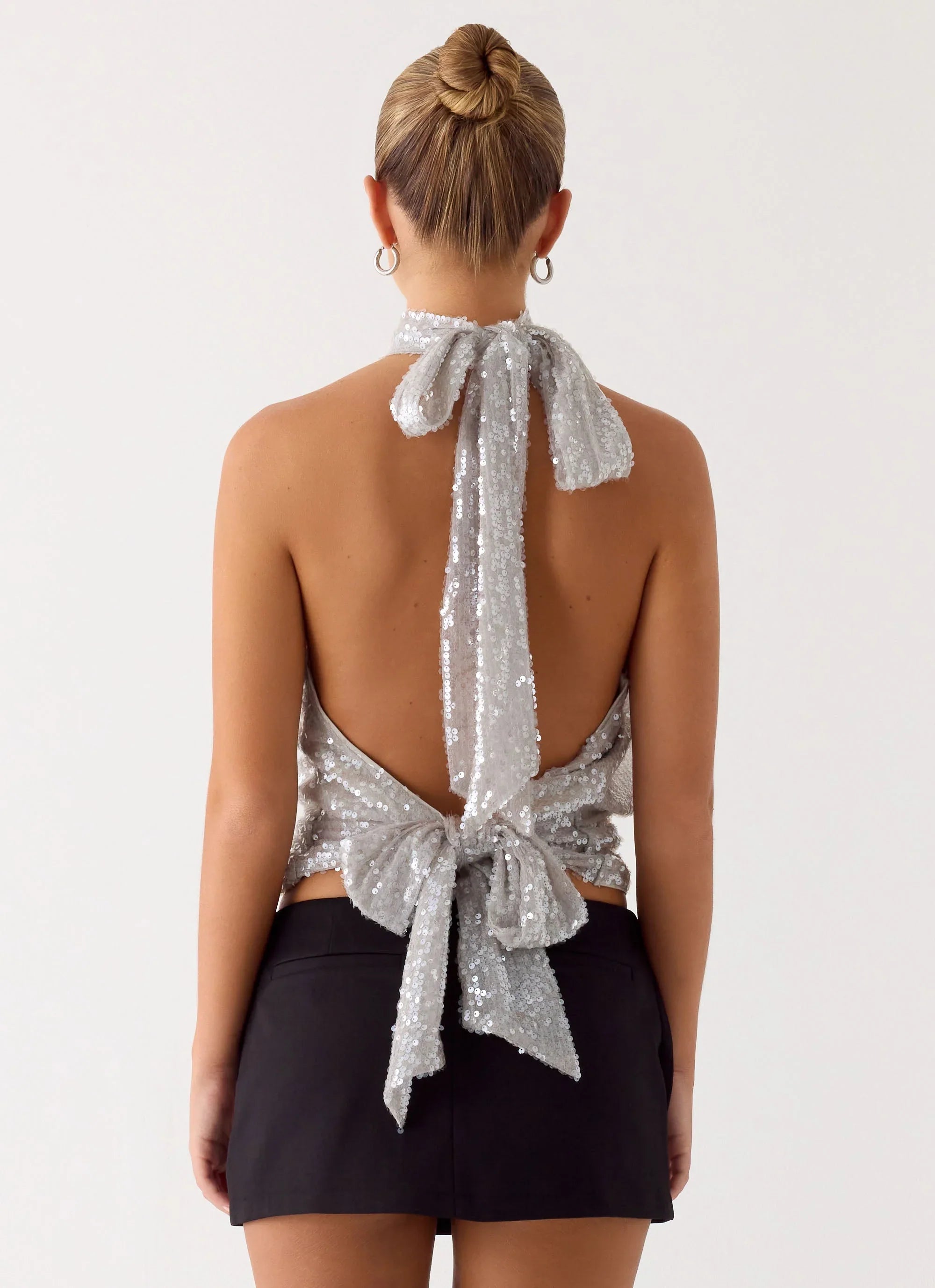 Willow Sequin Top Silver