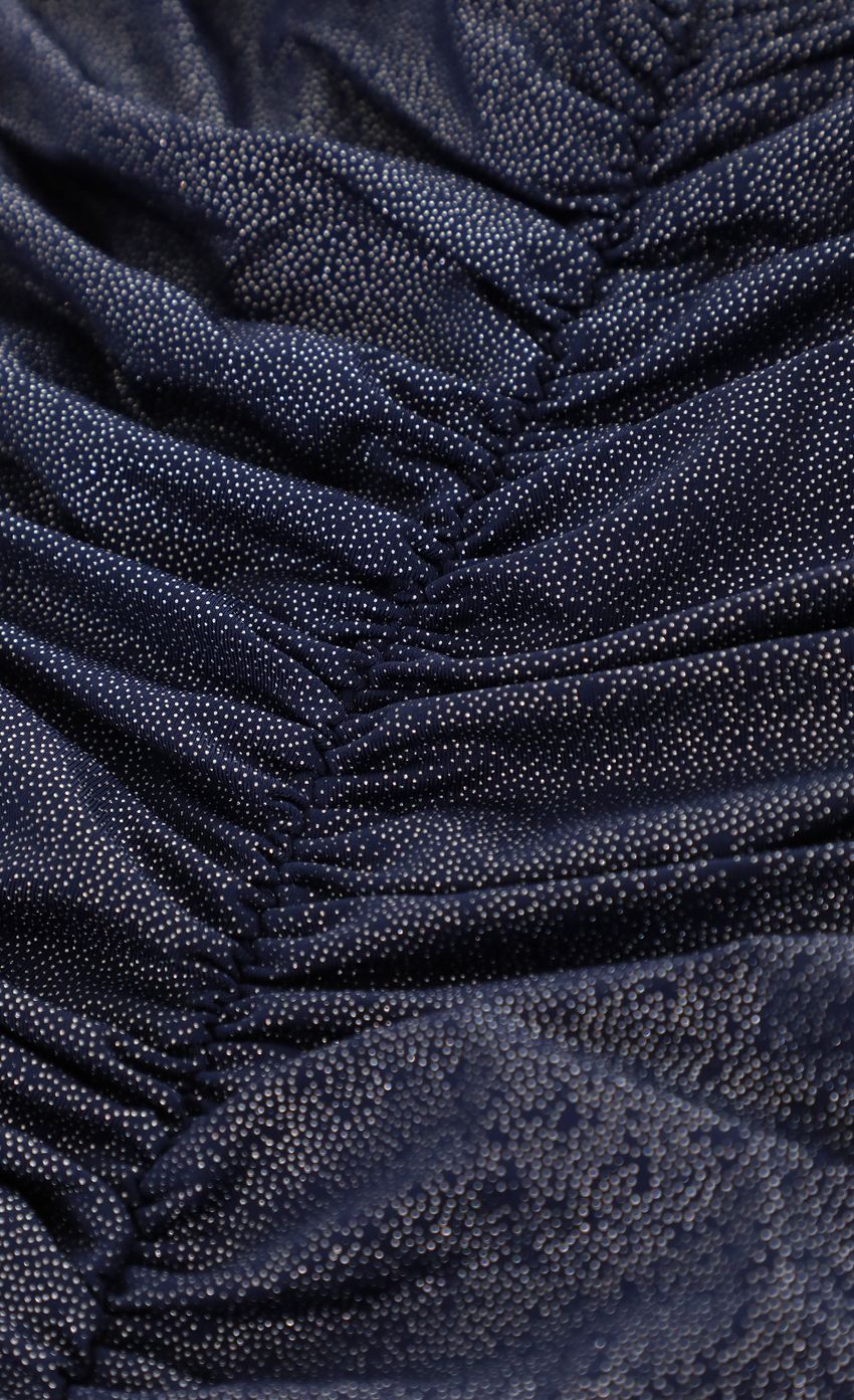 Foiled Corset Bodycon Dress in Navy