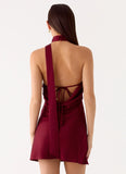 Keena Scarf Mini Dress Burgundy