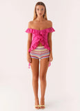 Dylan Off Shoulder Top Fuchsia