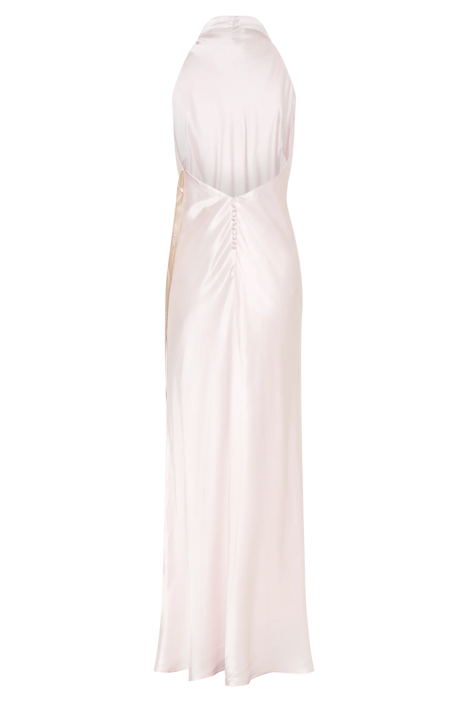 Esther Iridescent Satin Cowl Maxi Dress Pale Pink