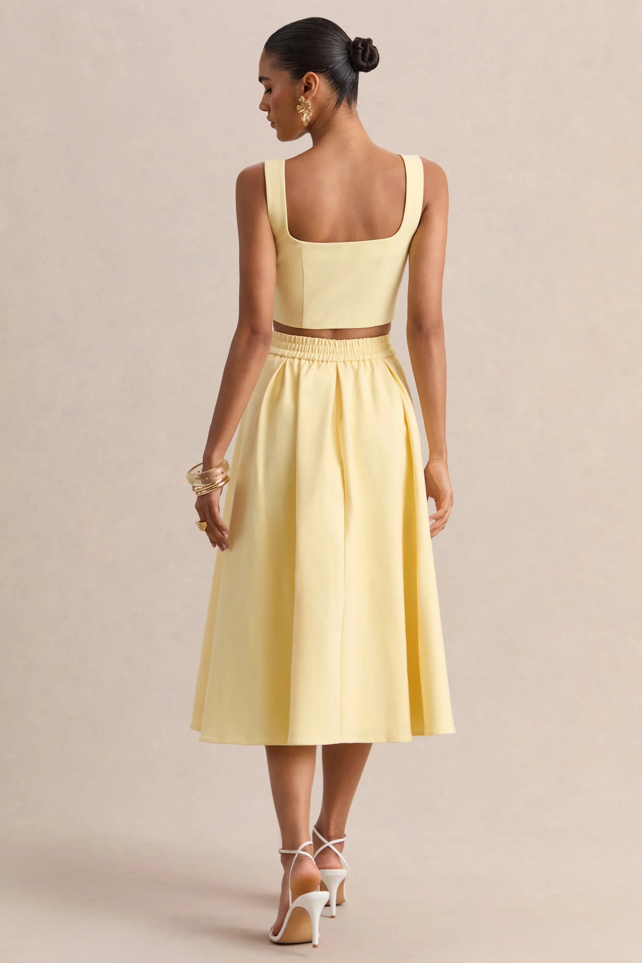 Joy Lemon A Line Midi Skirt