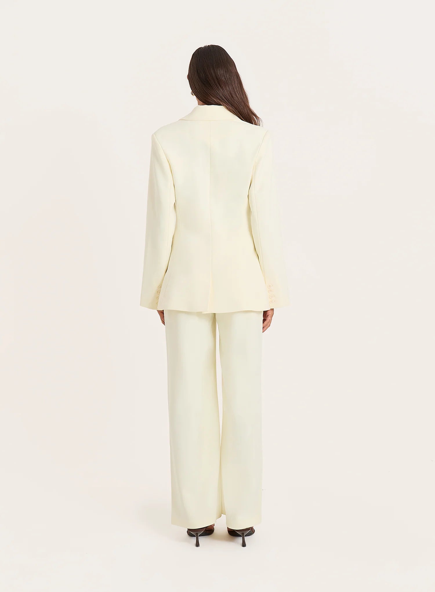 Yellow Cinched Waist Flared Sleeve Blazer