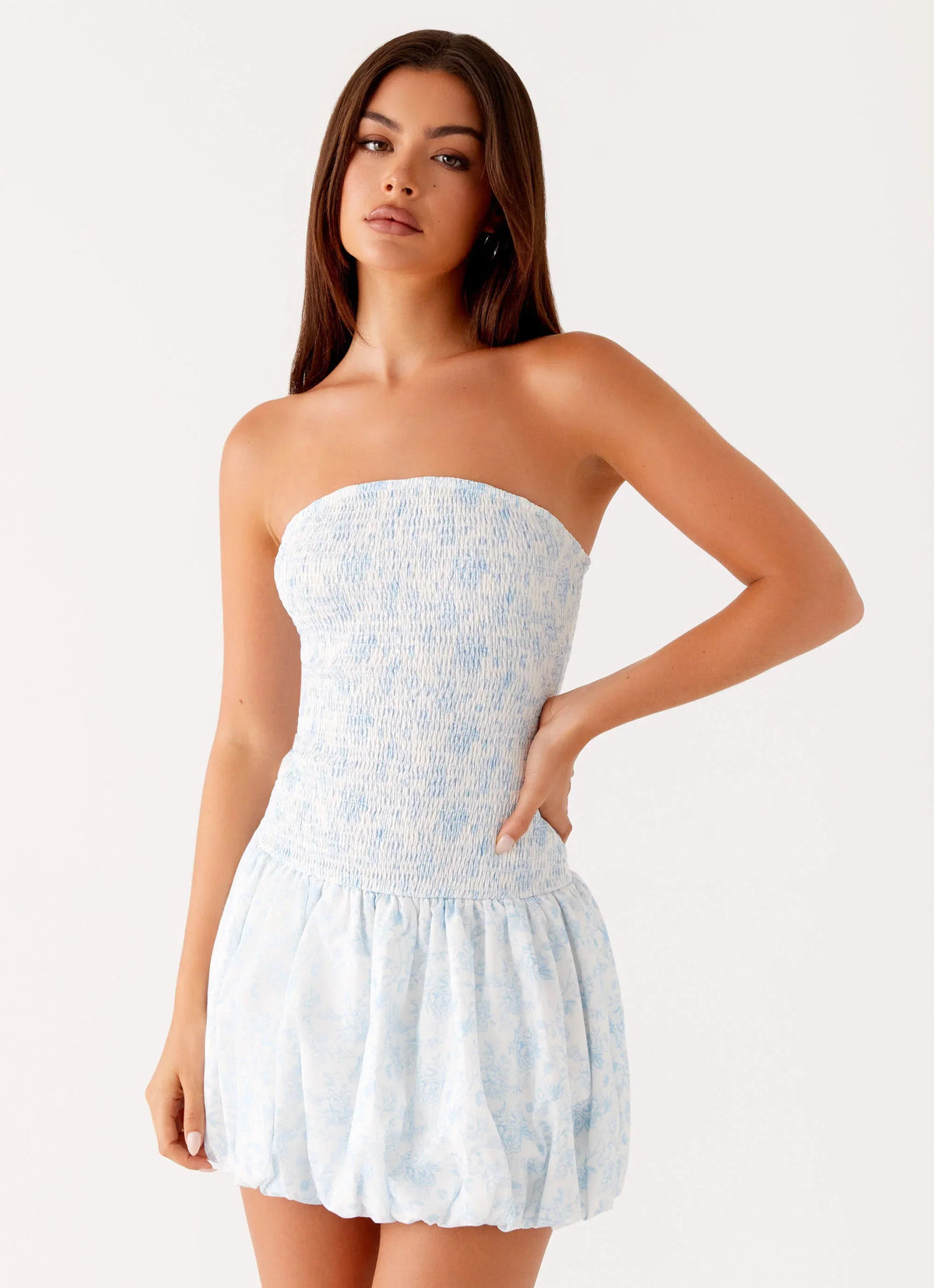 Panorama Mini Dress Blue Floral