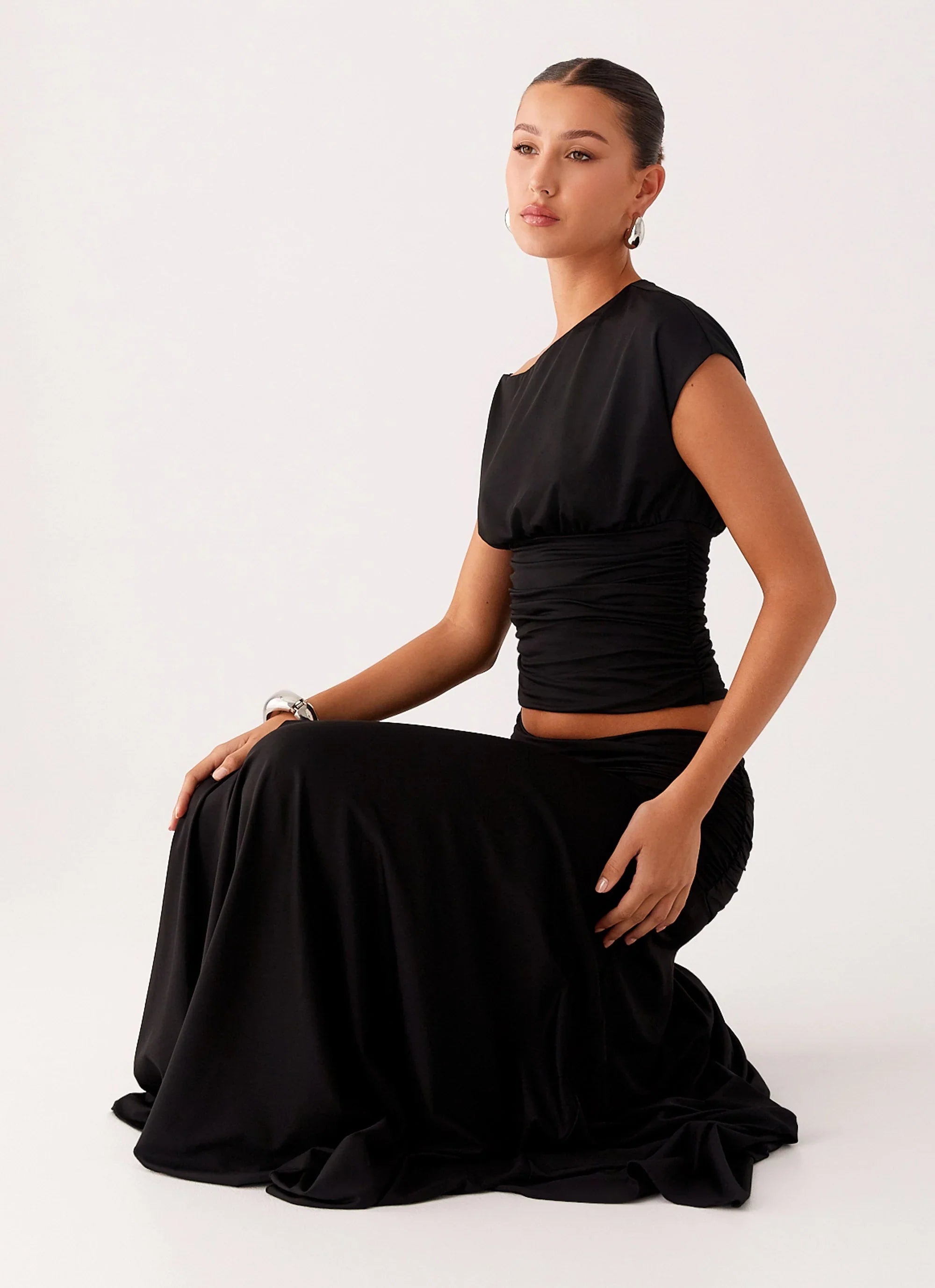Liana Asymmetrical Top Black