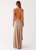 Rowan Ray Cowl Maxi Dress Light Taupe