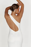 Harper One Shoulder Gown White