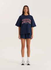 Navy Fourth Athletics Oversized T Shirt