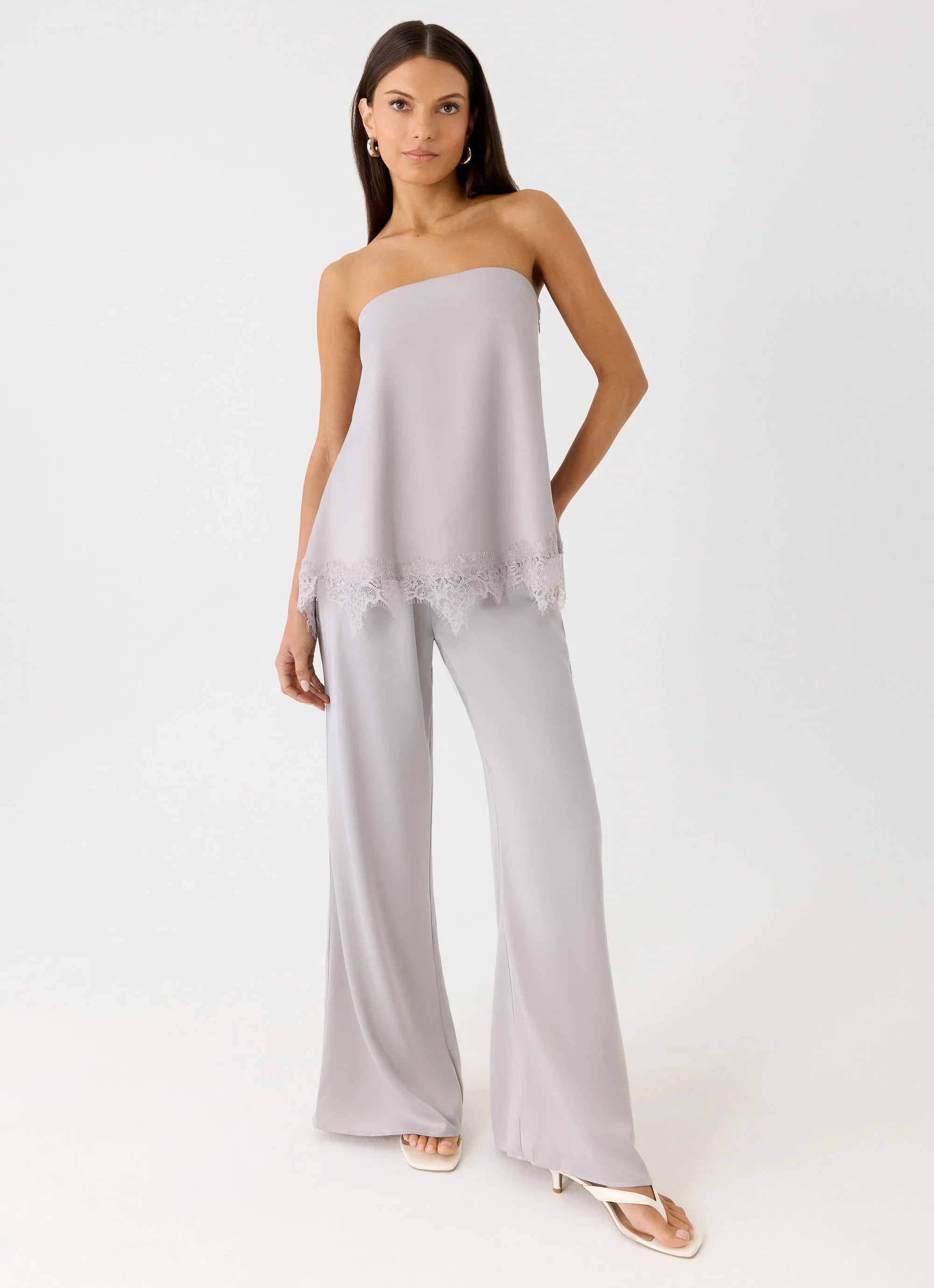 Sorena Low Rise Flared Pants Misty Blue
