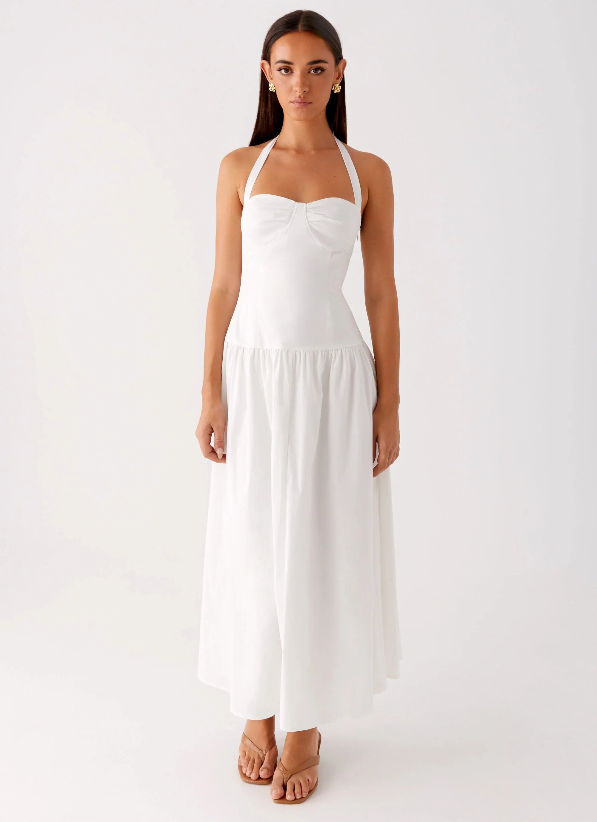 Vento Midi Dress White