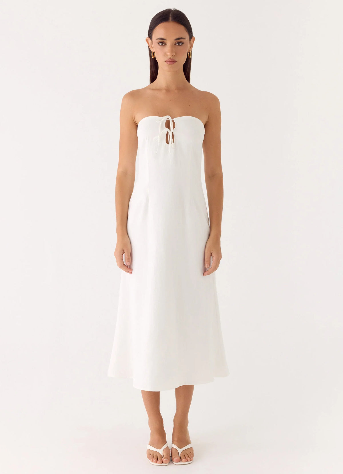 Sun Searching Midi Dress White