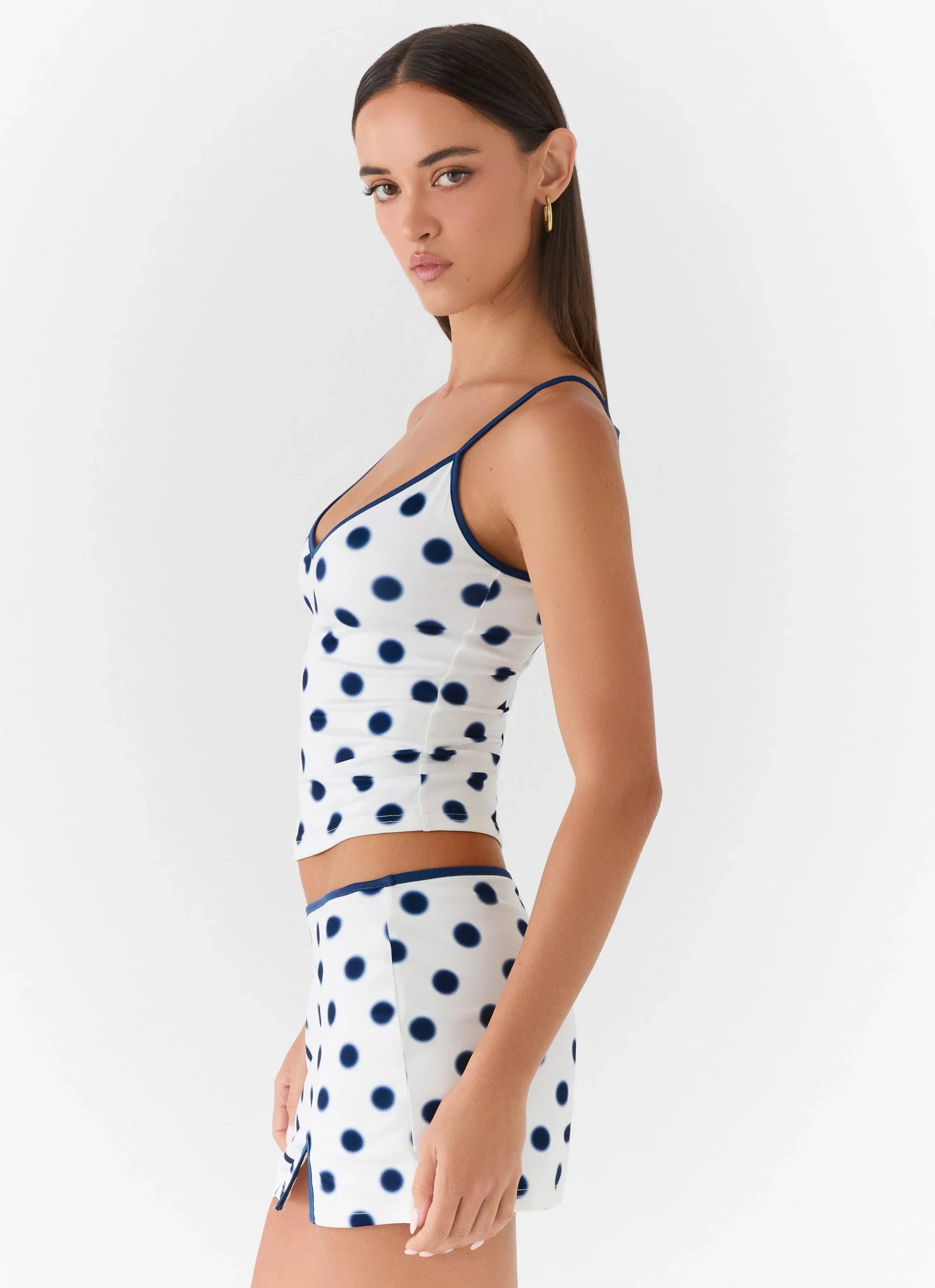 Elliot Top Porcelain Blue Polka Dot