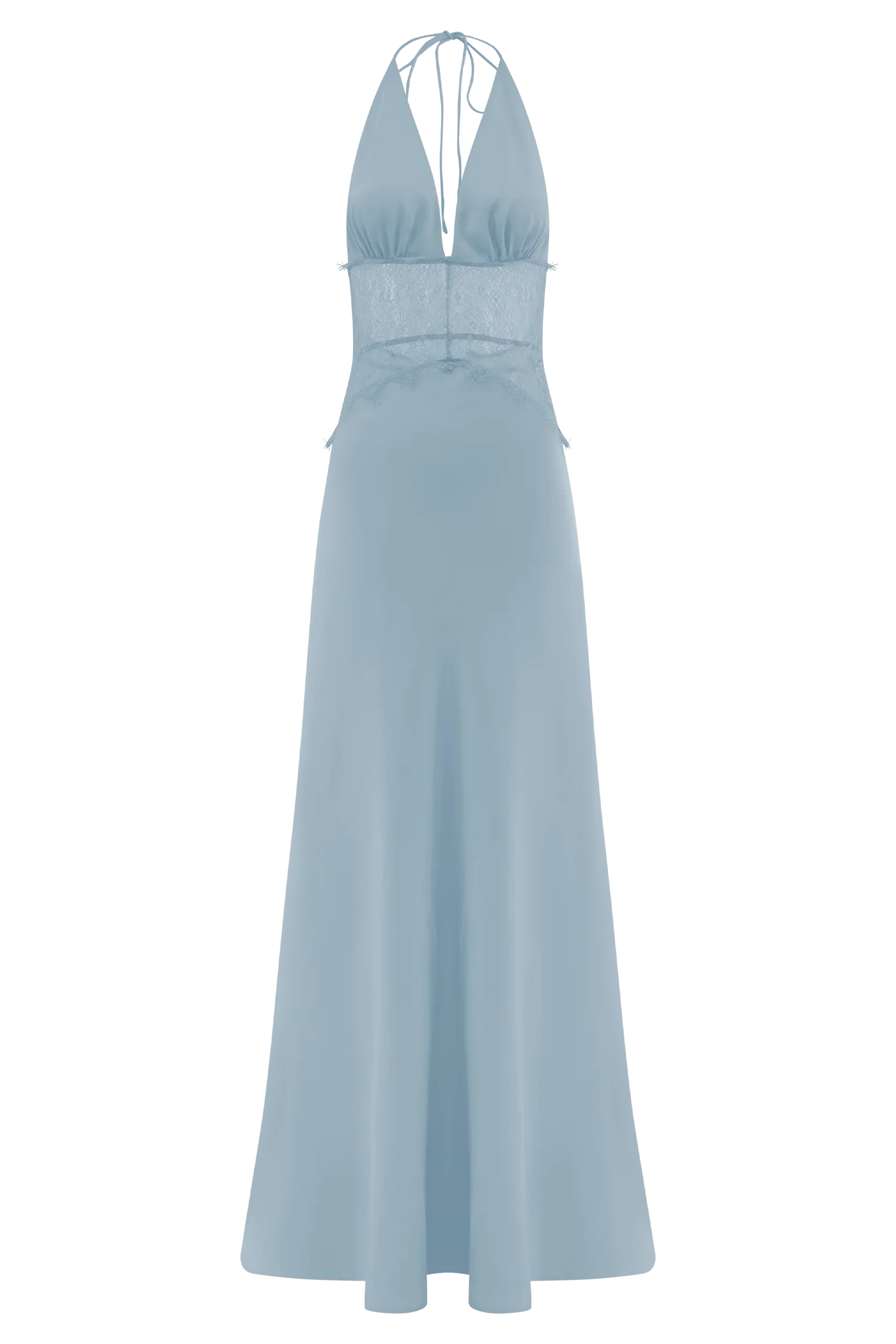 Dinah Lace And Satin Maxi Dress Cornflower Blue