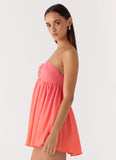 Elevare Strapless Mini Dress Sunset Ombre