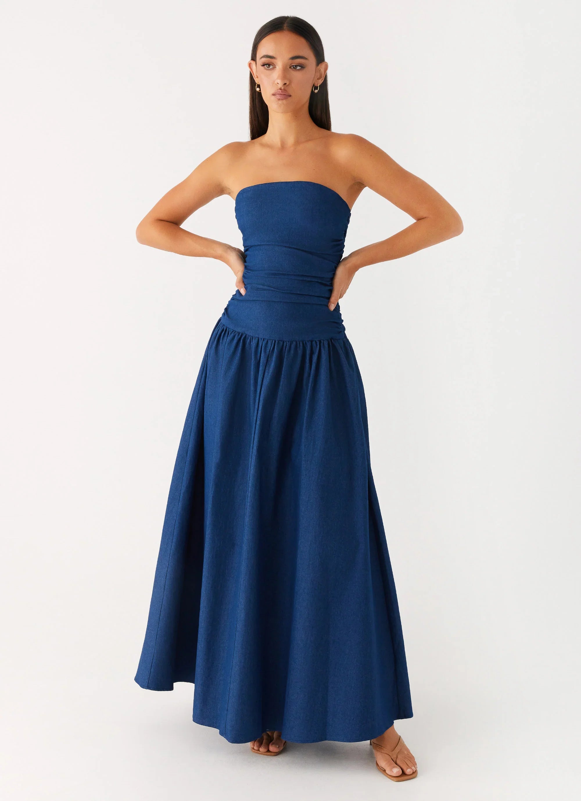Carmel Denim Maxi Dress Indigo