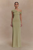 Ashford Asymmetrical Slinky Maxi Dress Sage