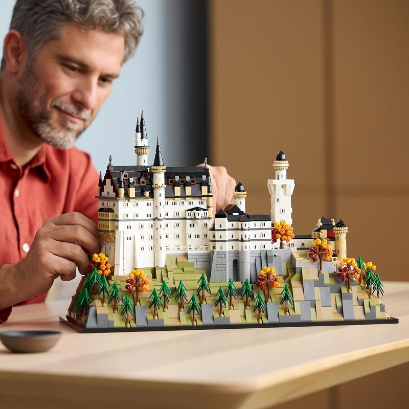 LEGO Architecture Neuschwanstein Castle Building Set Collectible Bavarian Castle Model Kit for Arts Crafts Building Blocks for Adults Ages 18 Gifts for Men and Women 21063