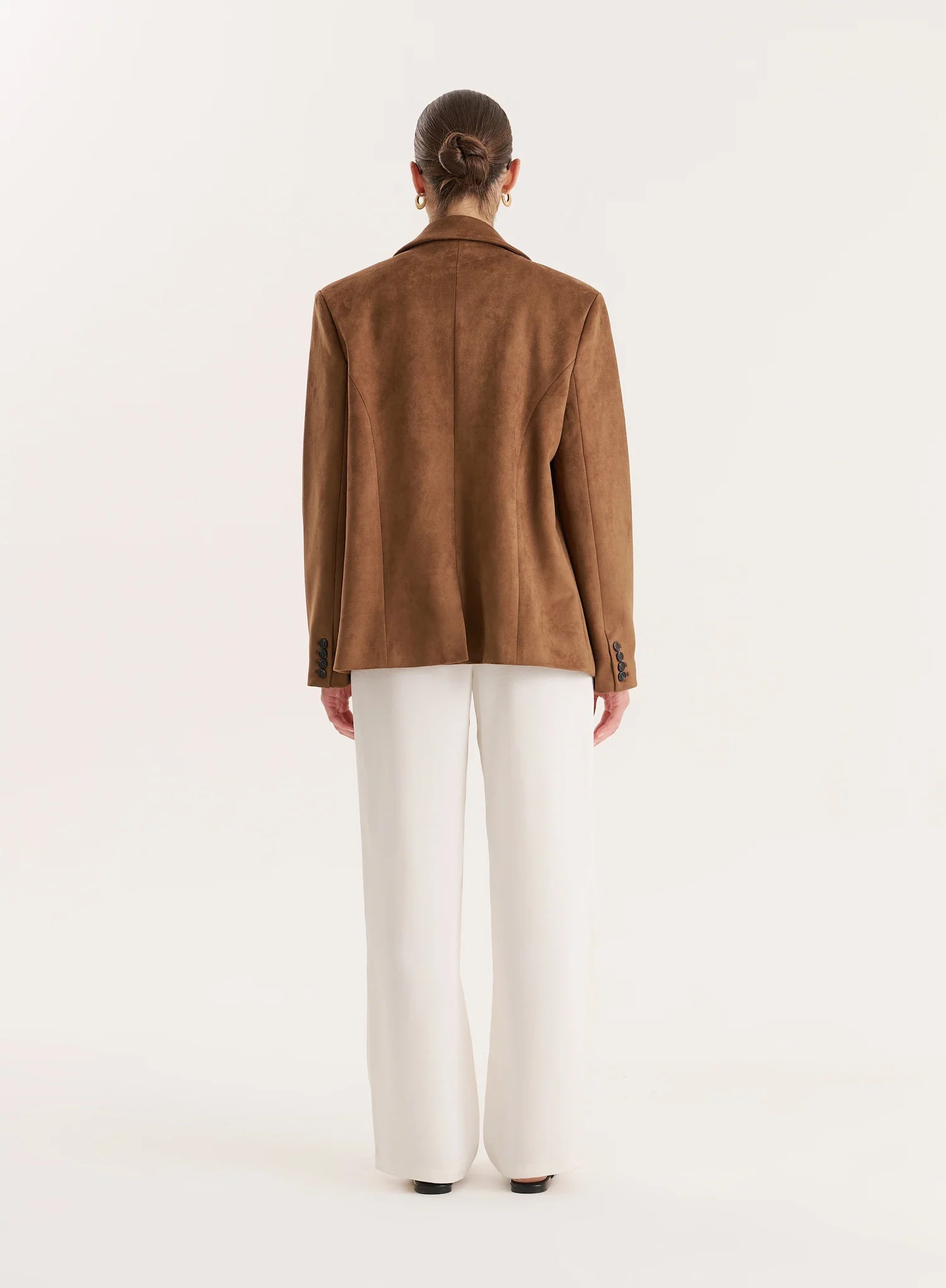Brown Faux Suede Blazer