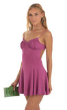 Ruched A line Dress in Magenta