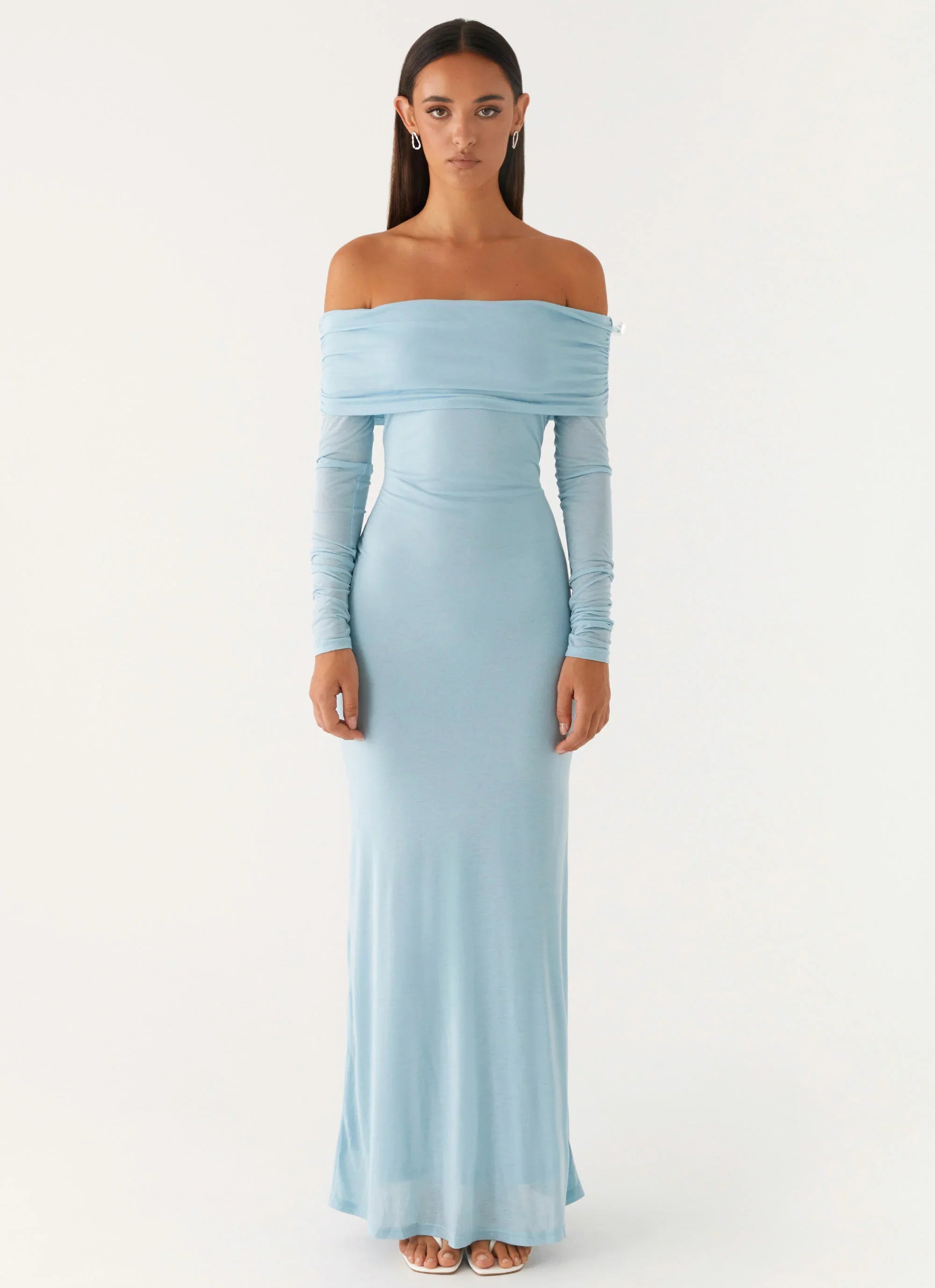 Cocoa Long Sleeve Maxi Dress Blue