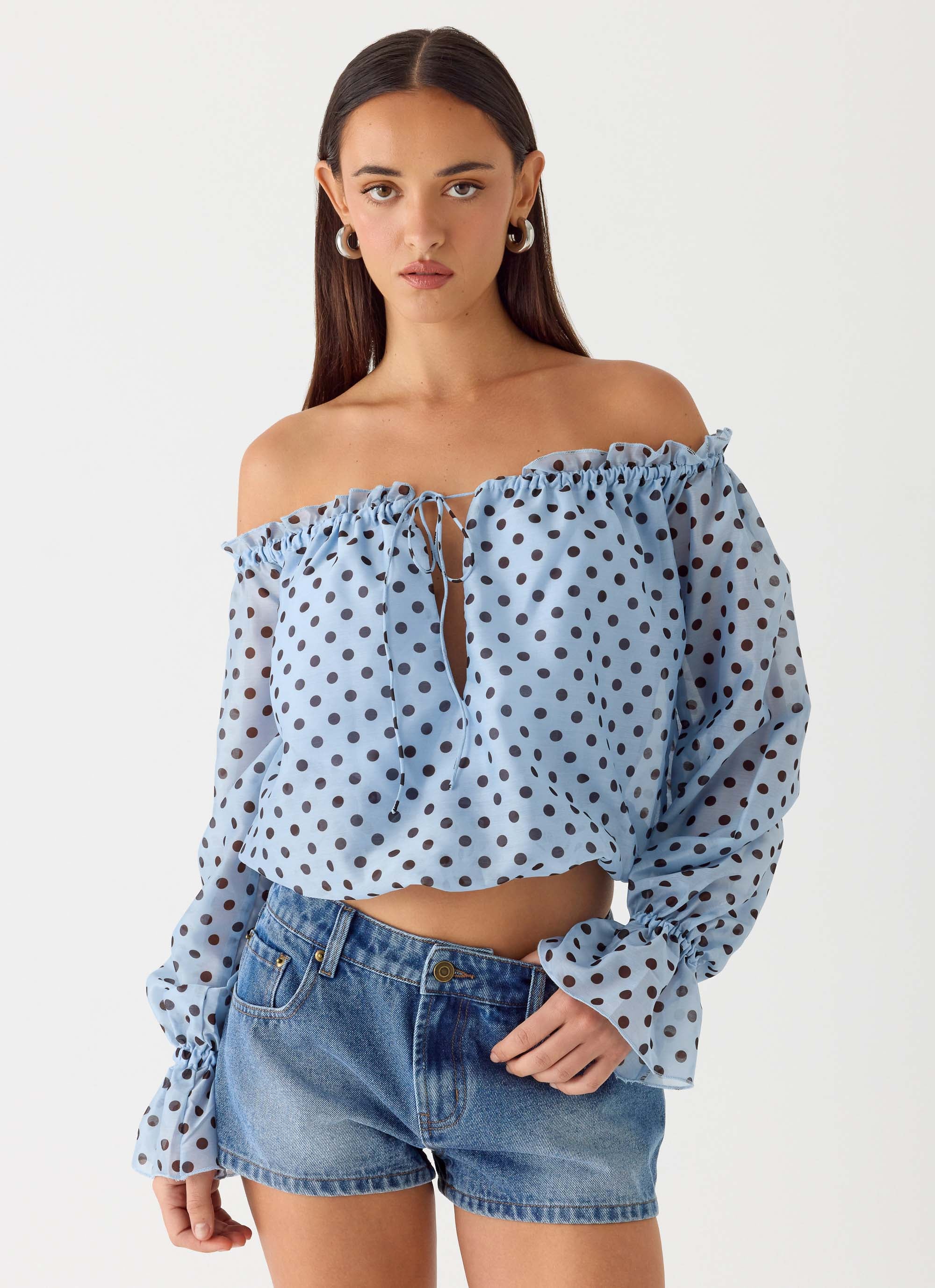 Tedara Top Blue Mocha Dot