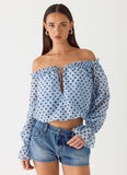 Tedara Top Blue Mocha Dot