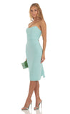 Corset Strapless Dress in Turquoise
