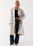 Frenchy Oversized Trench Coat Stone
