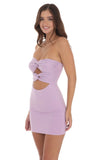 Double Twist Cutout Dress in Lilac