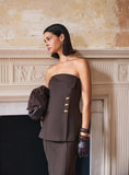 Chocolate Foldover Bandeau Top