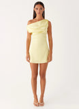Heart Of Glass Satin Mini Dress Yellow