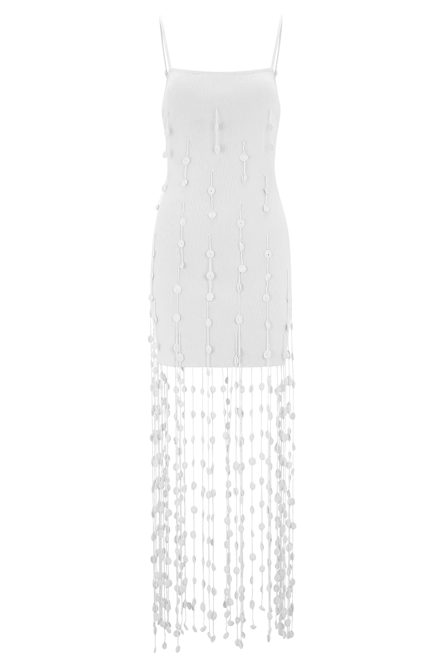 Tove Hand Knit Flower Mini Dress White
