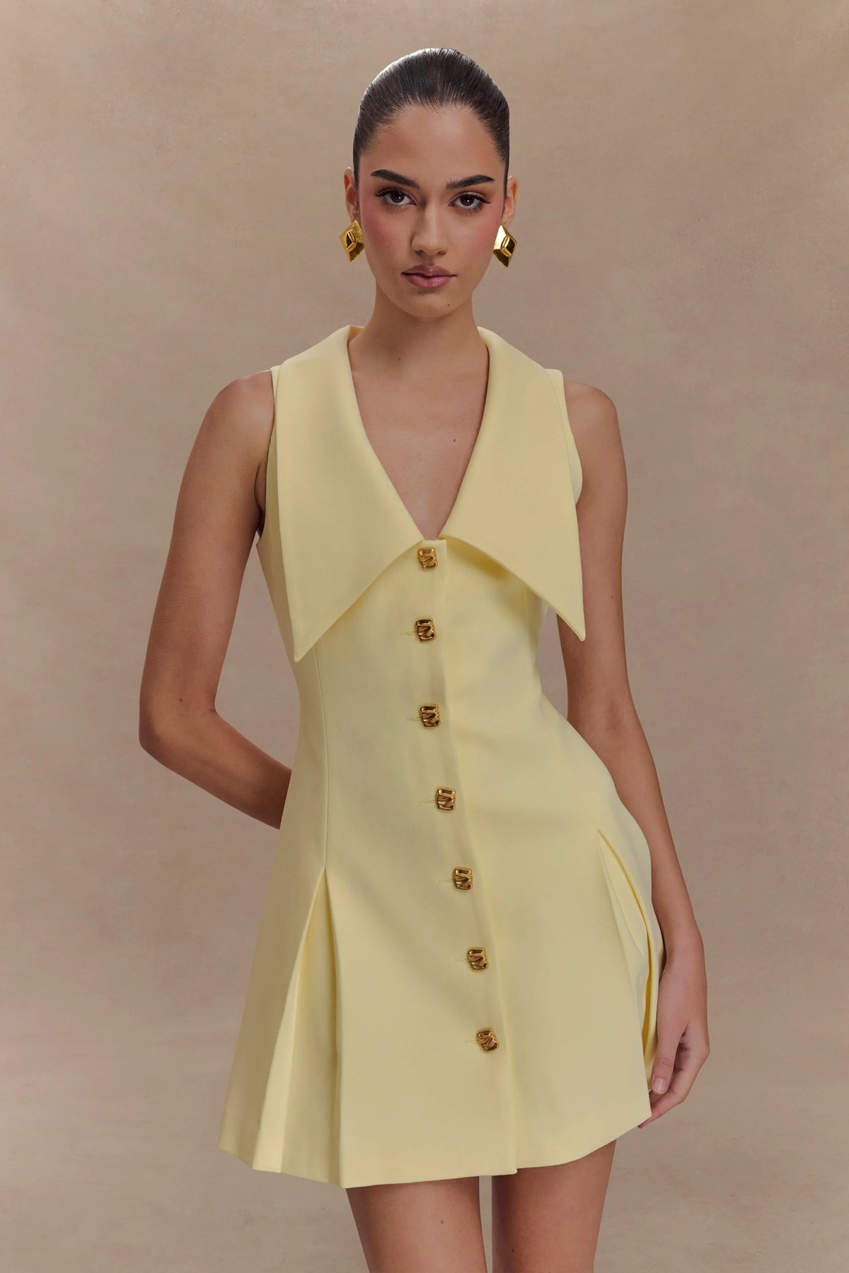 Oli Sleeveless Mini Dress Lemon