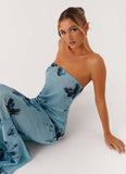 Field Of Dreams Maxi Dress Blue Black Floral