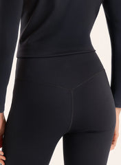 Black High Waisted Flared Yoga Pants