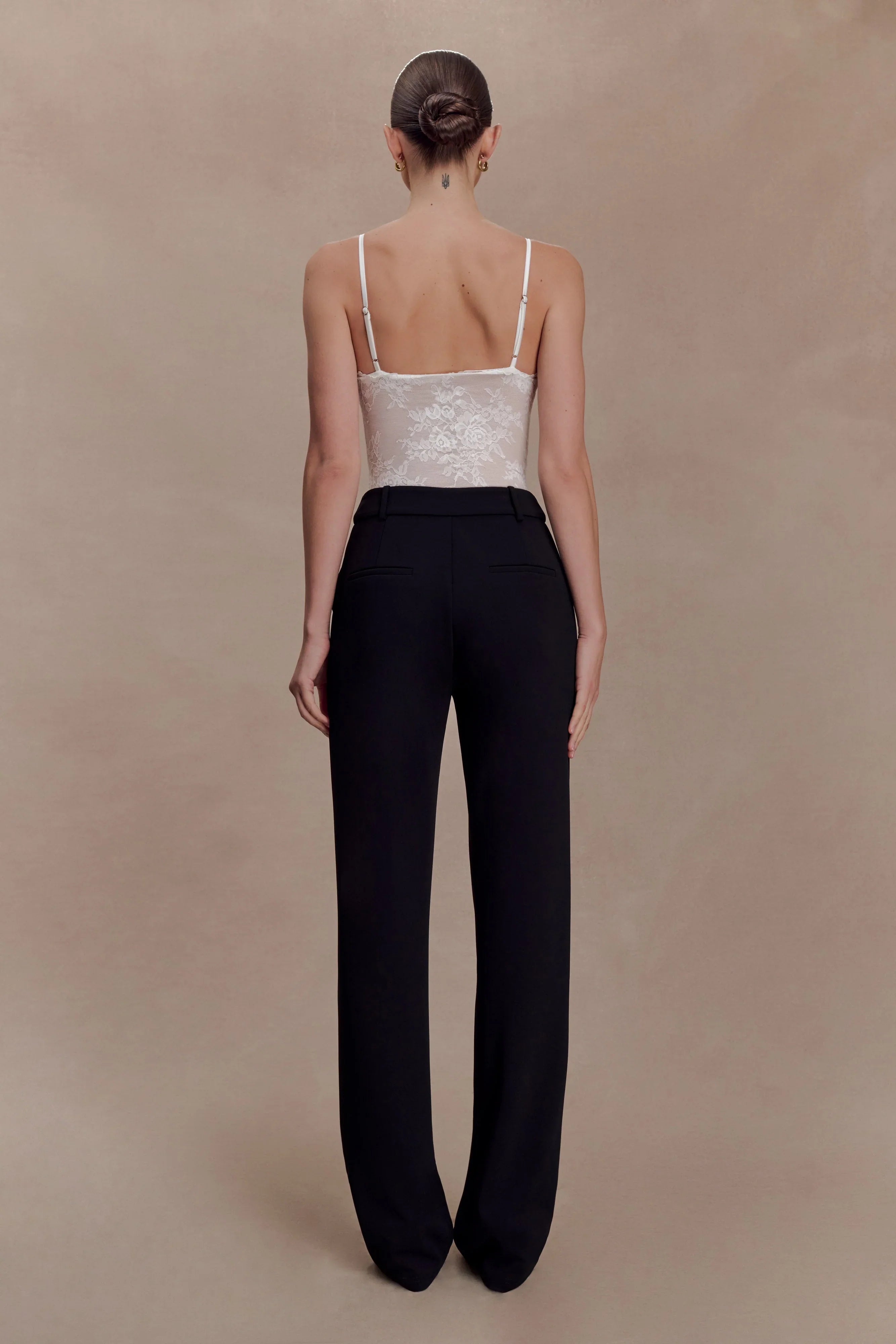 Maude Crepe Straight Leg Pants Black