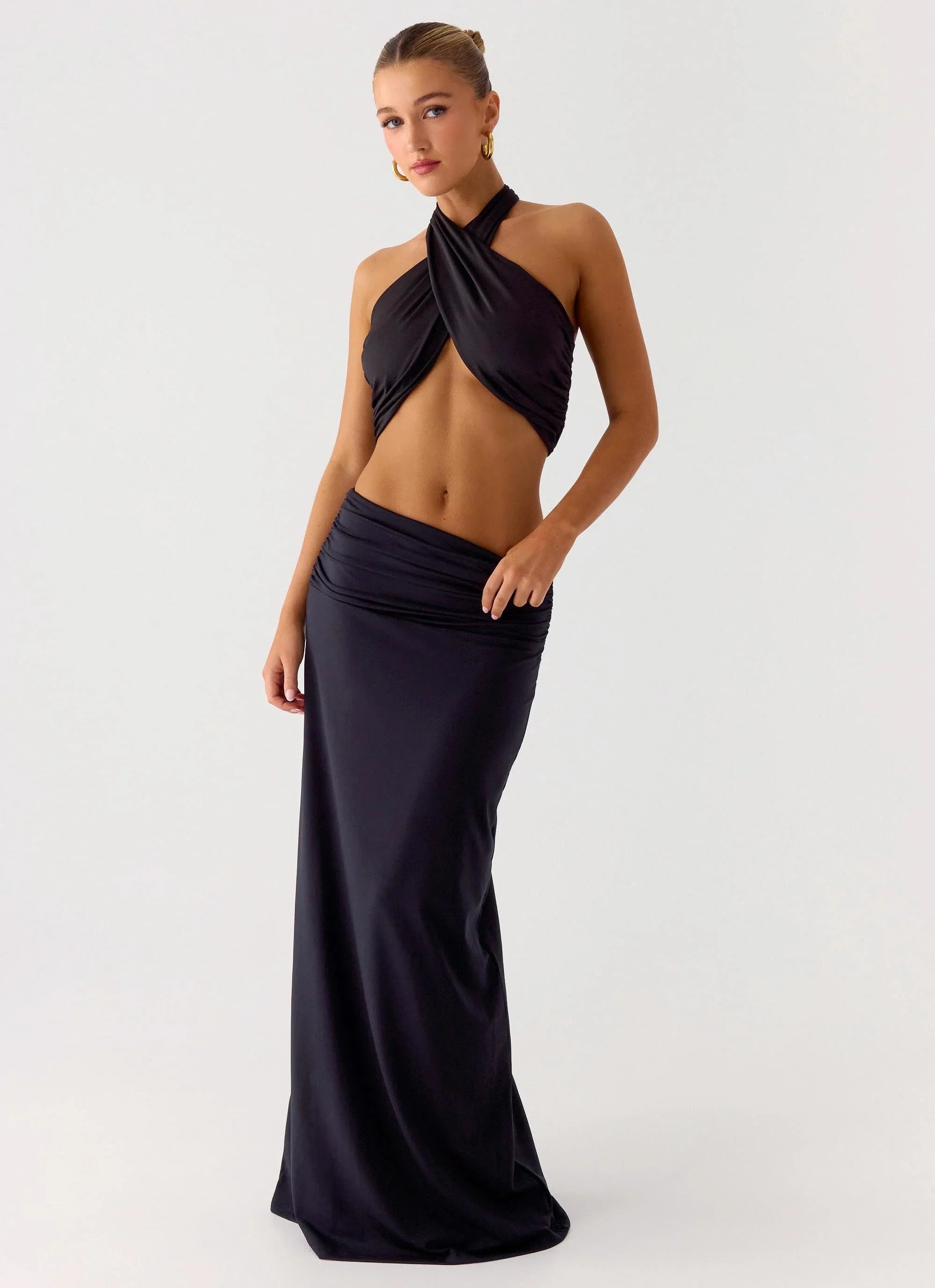 Coletta Wrap Top Black