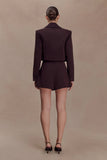 Simone Cropped Suiting Blazer Dark Chocolate