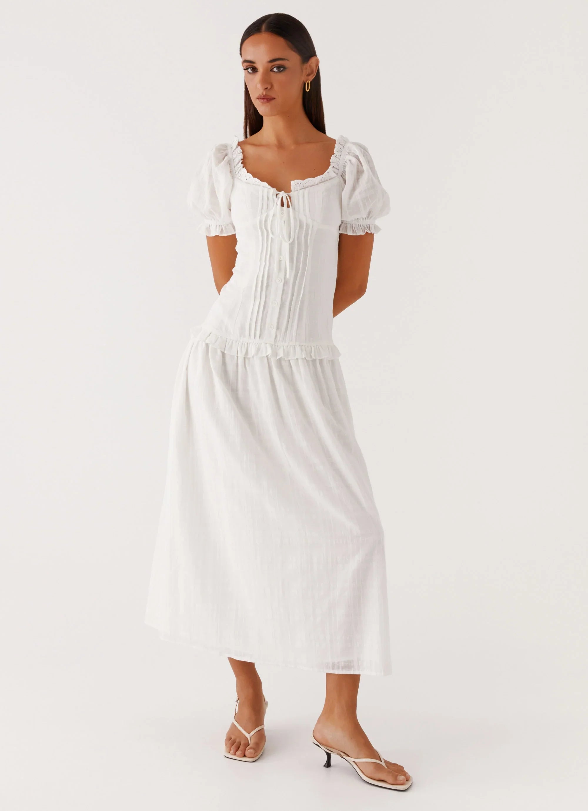 Hundred Percent Midi Dress White