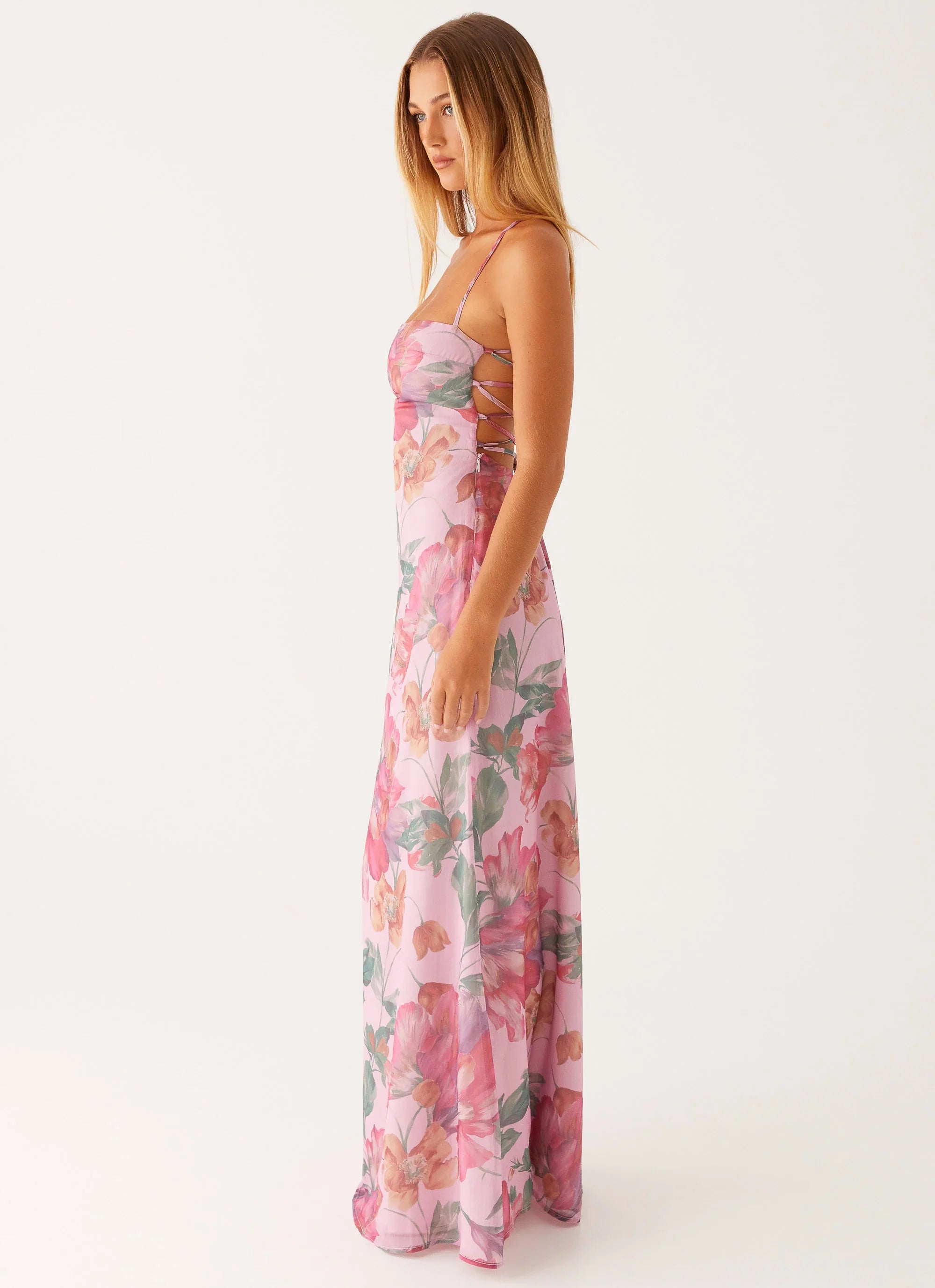 Peggy Maxi Dress Pink Floral