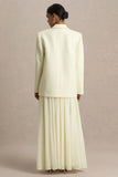 Spencer Cream Chiffon Pleated Maxi Skirt