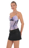 Swirl Mesh Halter Top in Lavender