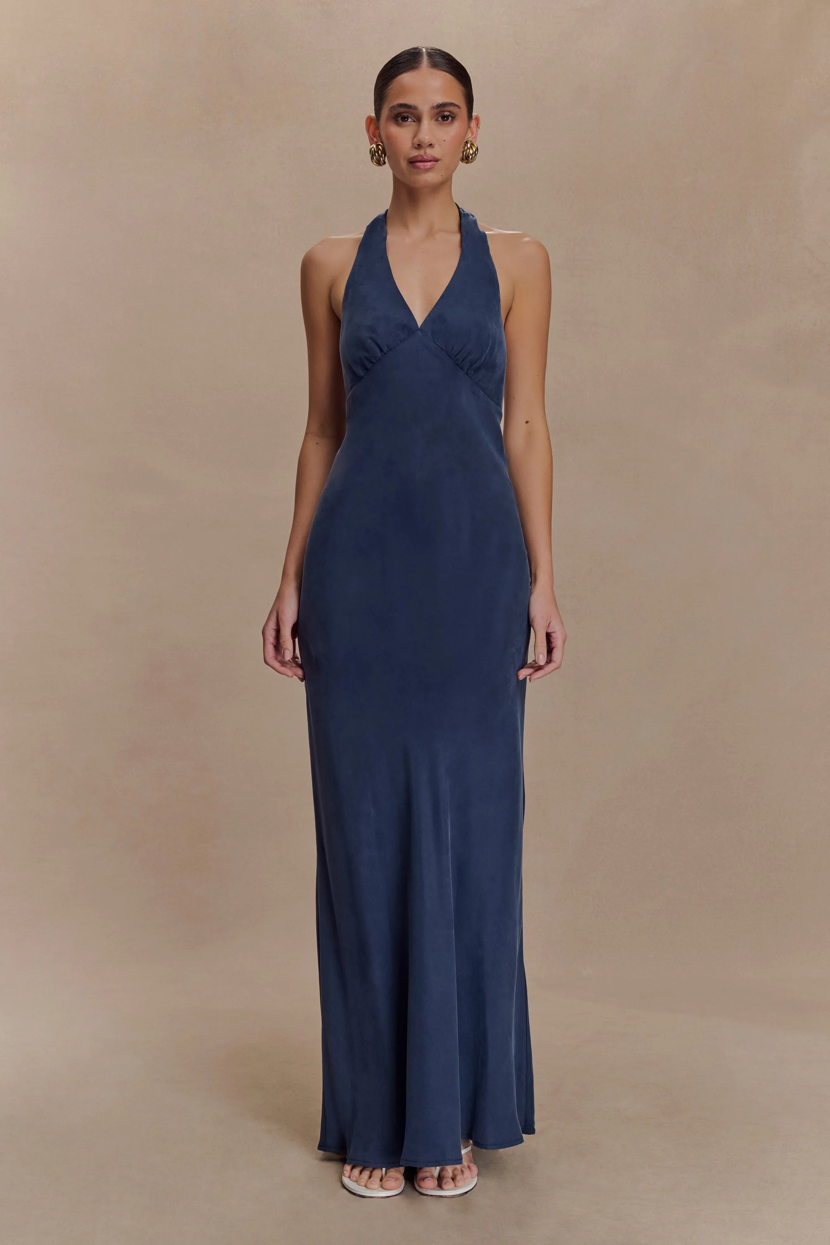 Louisiana Halter Maxi Dress Navy