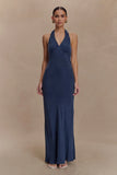 Louisiana Halter Maxi Dress Navy
