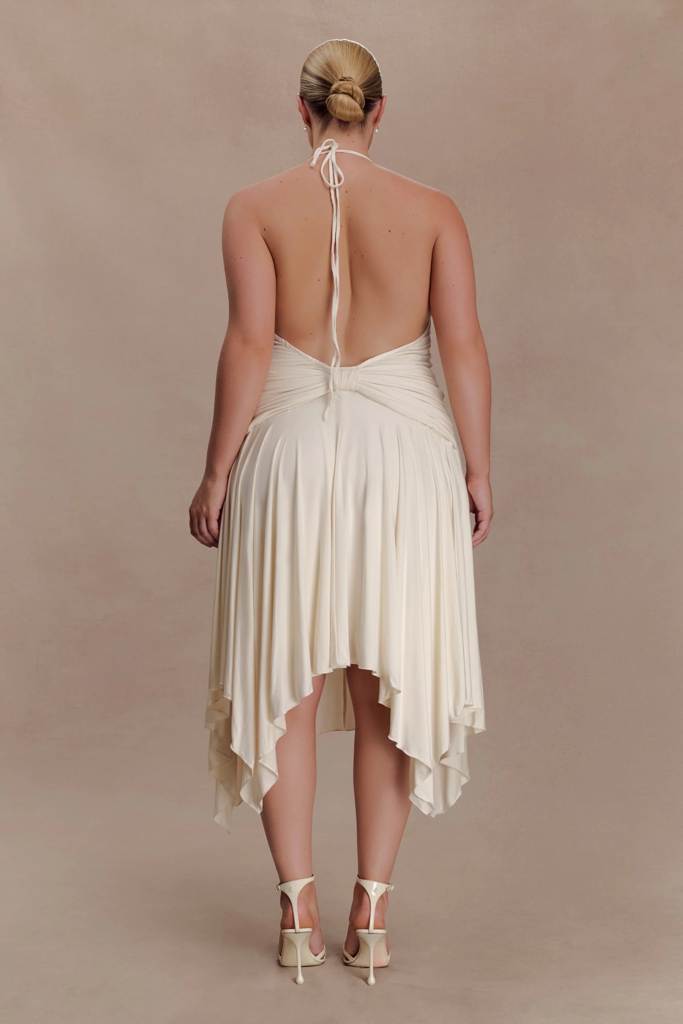 Sylvie Modal Hankie Midi Dress Ivory