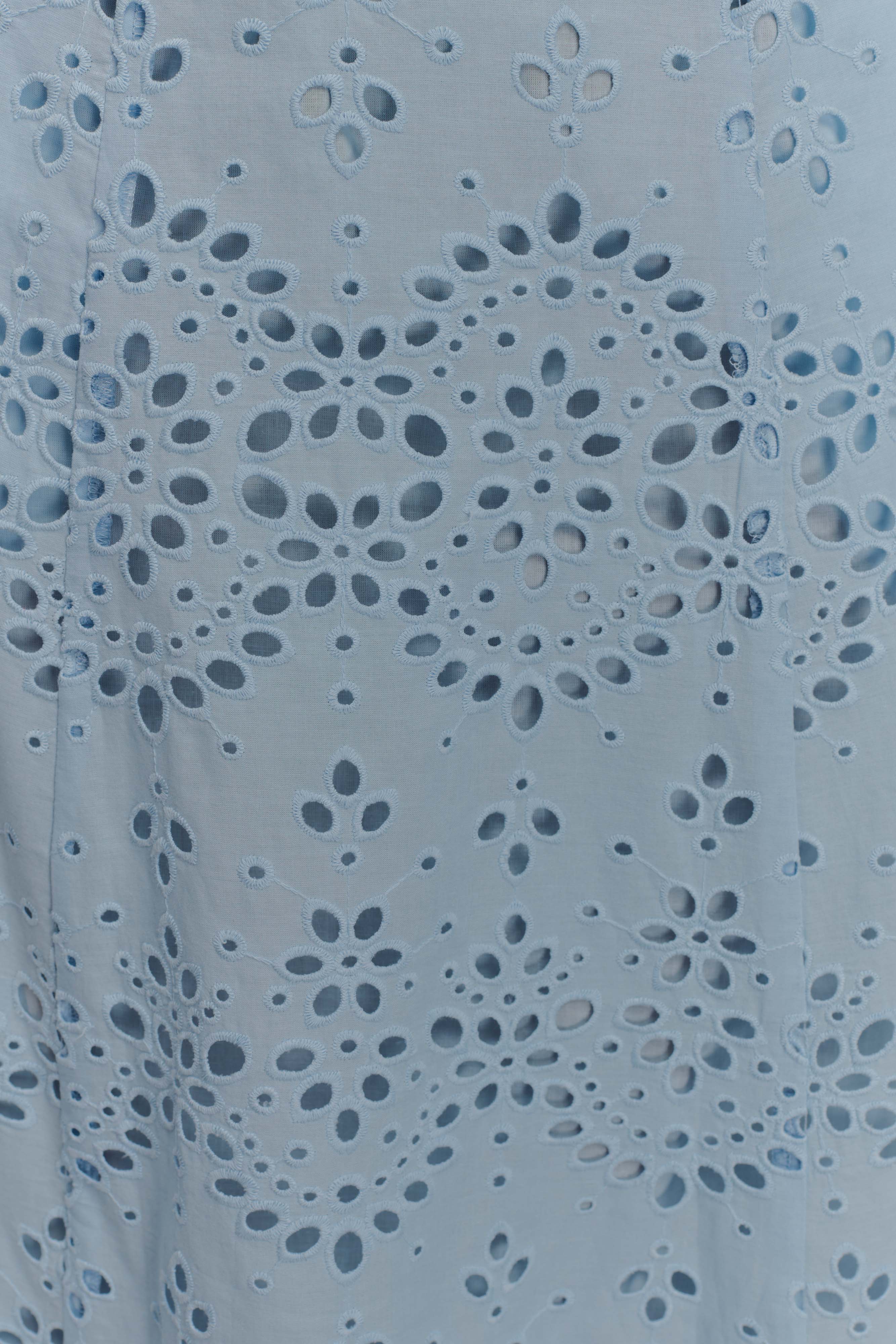 Arla Broderie Midi Skirt Pale Cornflower Blue
