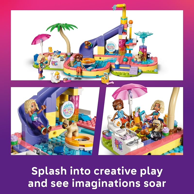LEGO Friends Fun Water Park Day 42676 Building Toys for Girls Boys Ages 6 Playset W 2 Minidolls 4 Animal Figures 278 pieces Gift for Birthdays