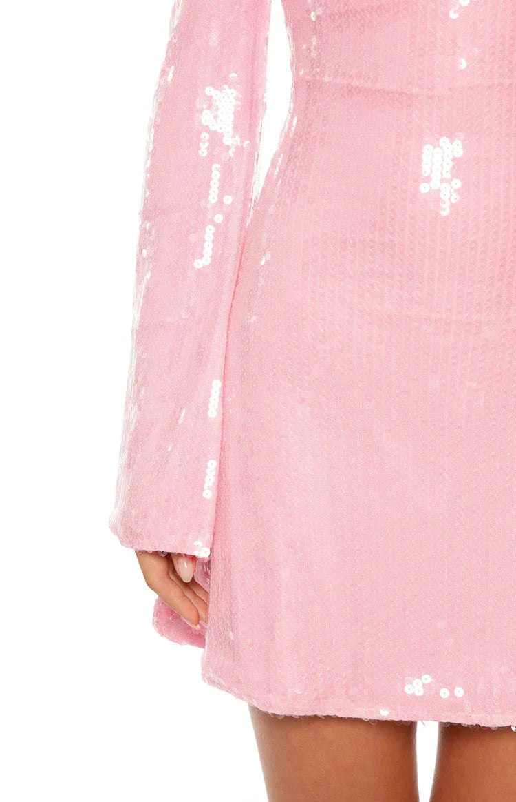 Marienne Light Pink Sequin Mini Dress
